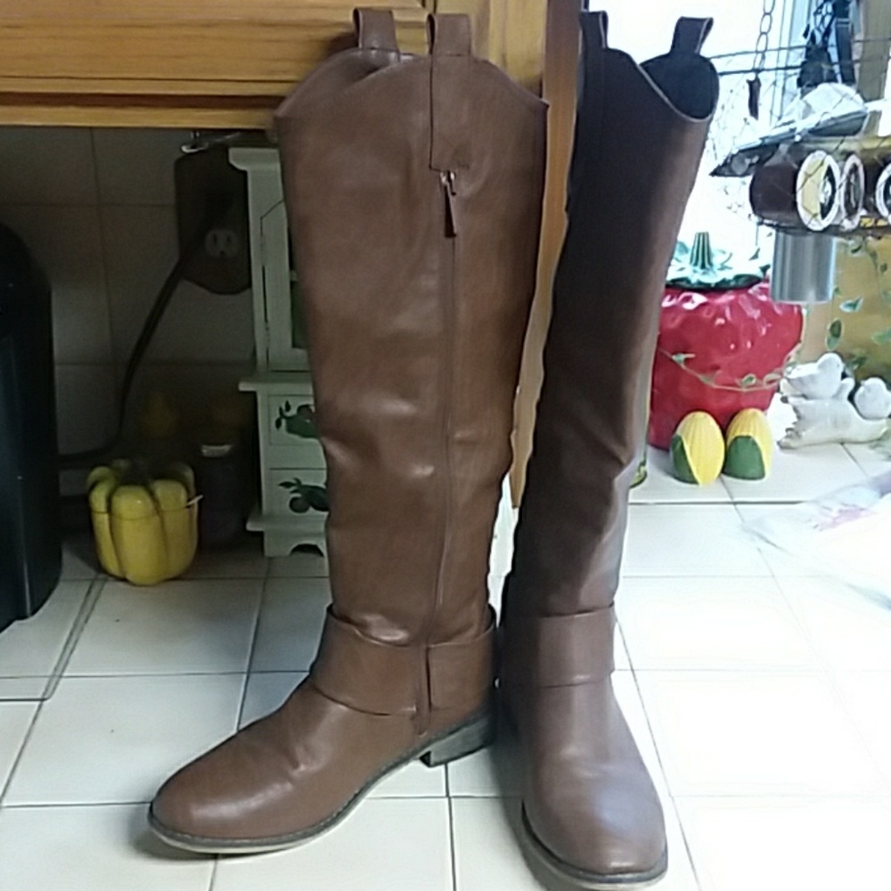 Knee high biker boots